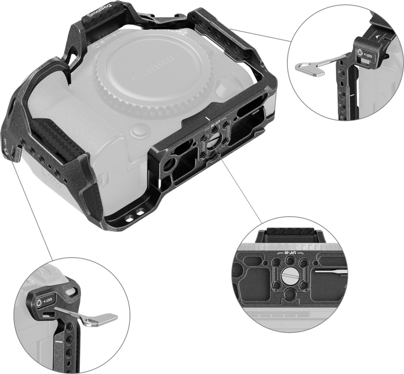 SmallRig 4975 Black Mamba Cage for Canon EOS R5 Mark II - 4