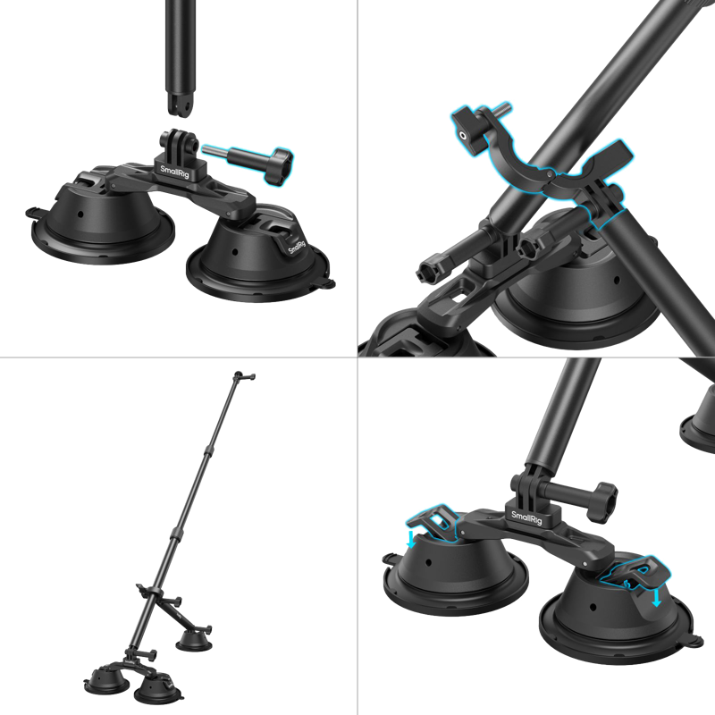SmallRig 4380 Camera Suction Cup Car Mount Kit for Panoramic Shooting - 4