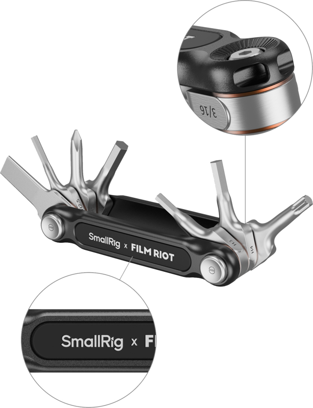 SmallRig 4374 x FILM RIOT 7-in-1 Folding Wrench Set with Multiple Angle Positioning Black - 2