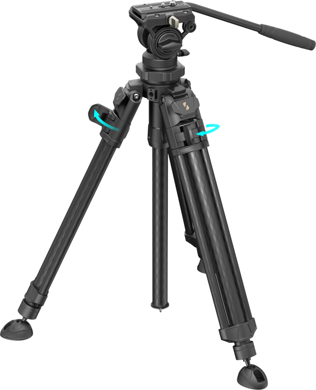 SmallRig 4420 Lightweight Video Carbon Fiber Tripod Kit AD-50 Pro - 2