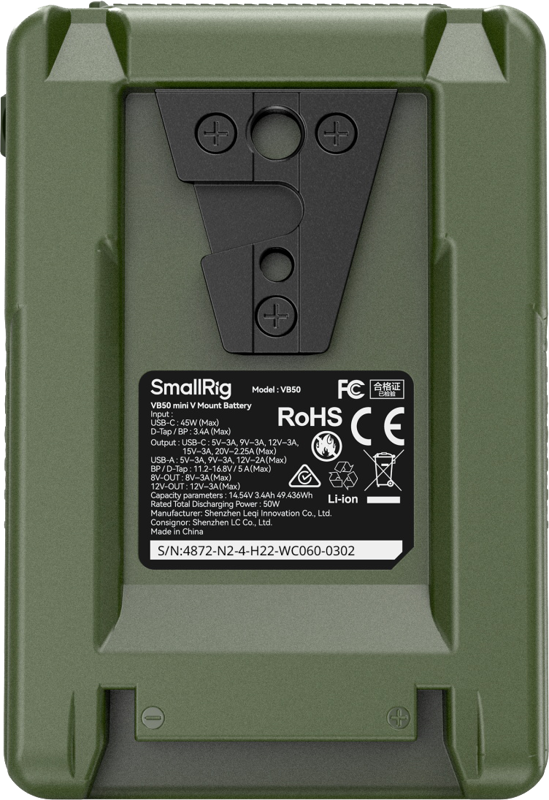 SmallRig 4872 V-Mount Battery Mini VB50 (Green) - 4