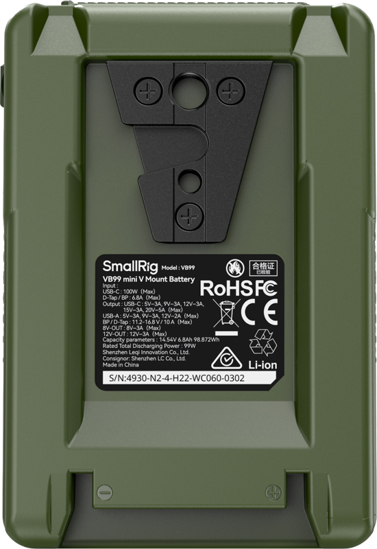 SmallRig 4930 V-Mount Battery Mini VB99 (Green) - 4