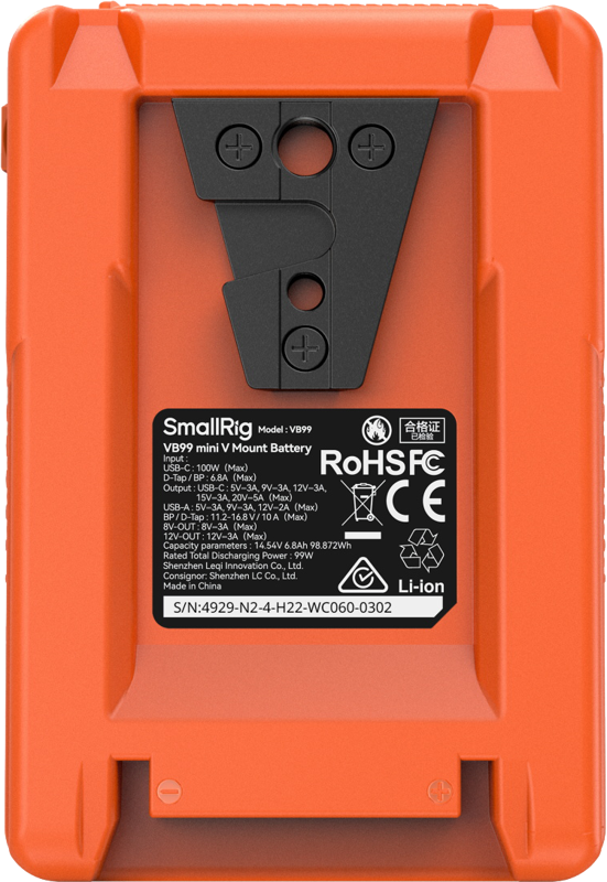SmallRig 4929 V-Mount Battery Mini VB99 (Orange) - 4
