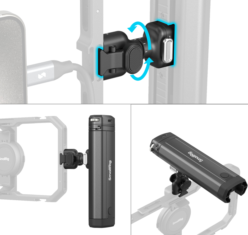 SmallRig 4841 Rotatable Bilateral Quick Release Side Handle with Wireless Control/M.2 SSD Enclosure - 5