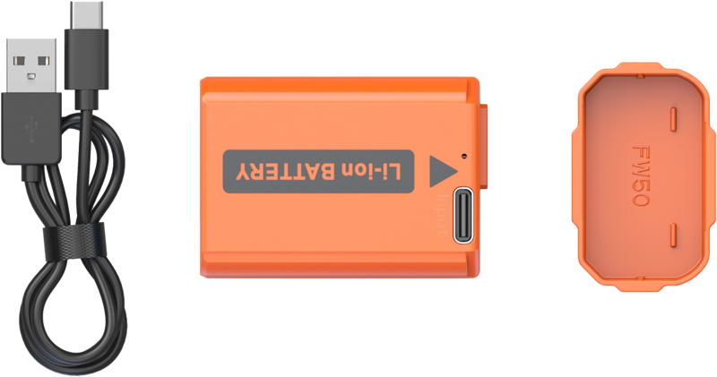 SmallRig 4965 NP-FW50 USB-C Rechargeable Camera Battery Orange - 7