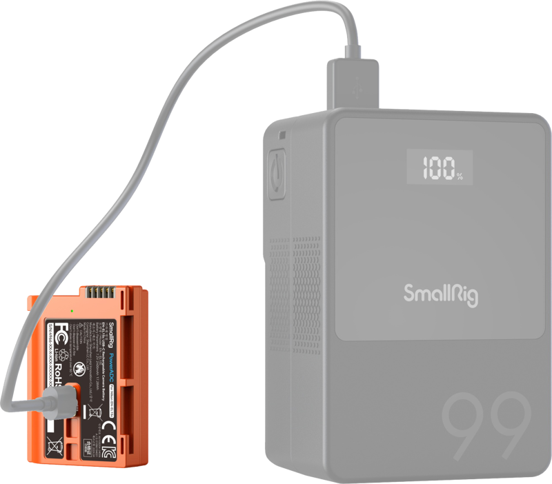SmallRig 4966 EN-EL15c USB-C Rechargeable Camera Battery Orange - 4
