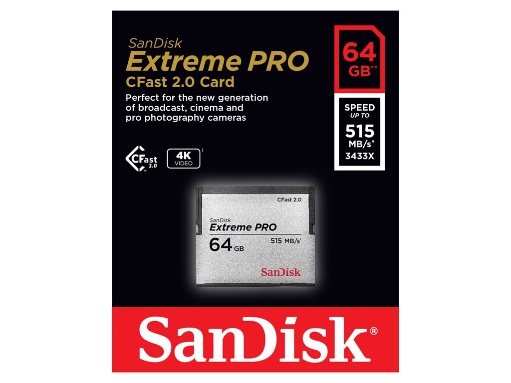 SANDISK Memmorycard Cfast 2.0 Extreme Pro 64GB 515/240MB/s - 2