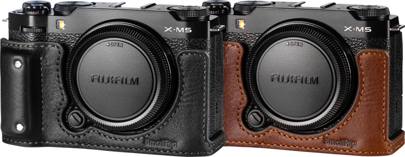 SmallRig 4879 Camera Leather Half Case Kit for FUJIFILM X-M5 Black