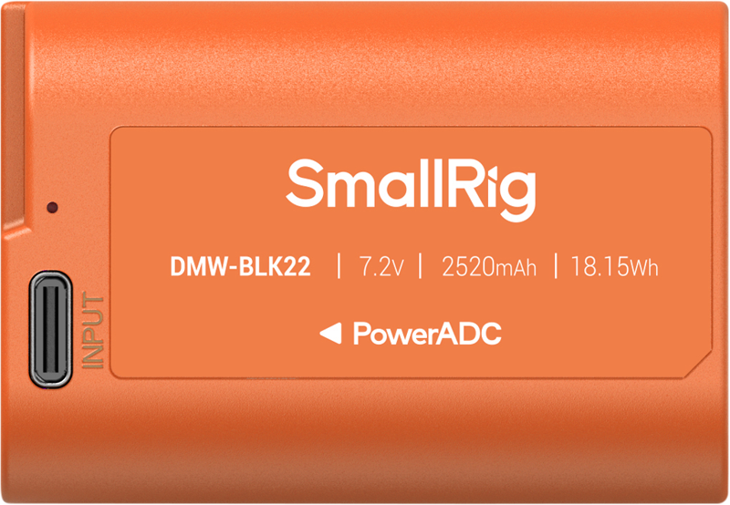 SmallRig 4979 Camera Battery USB-C Rechargeable DMW-BLK22 Orange - 3