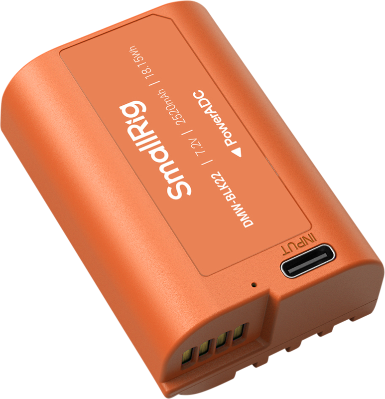 SmallRig 4979 Camera Battery USB-C Rechargeable DMW-BLK22 Orange - 7
