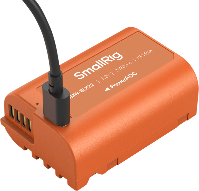 SmallRig 4979 Camera Battery USB-C Rechargeable DMW-BLK22 Orange - 5