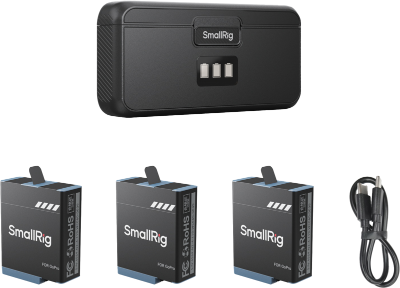 SmallRig 4565 GoPro Camera Battery Kit (3pcs + Charger case) - 7