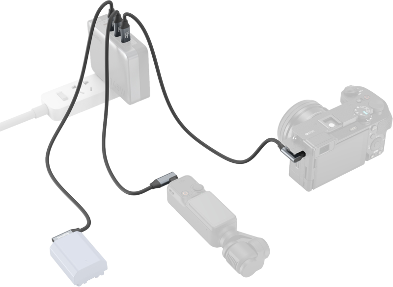SmallRig 4790 USB-C (Straight) to USB-C (Angled) Data Cable 35cm - 5