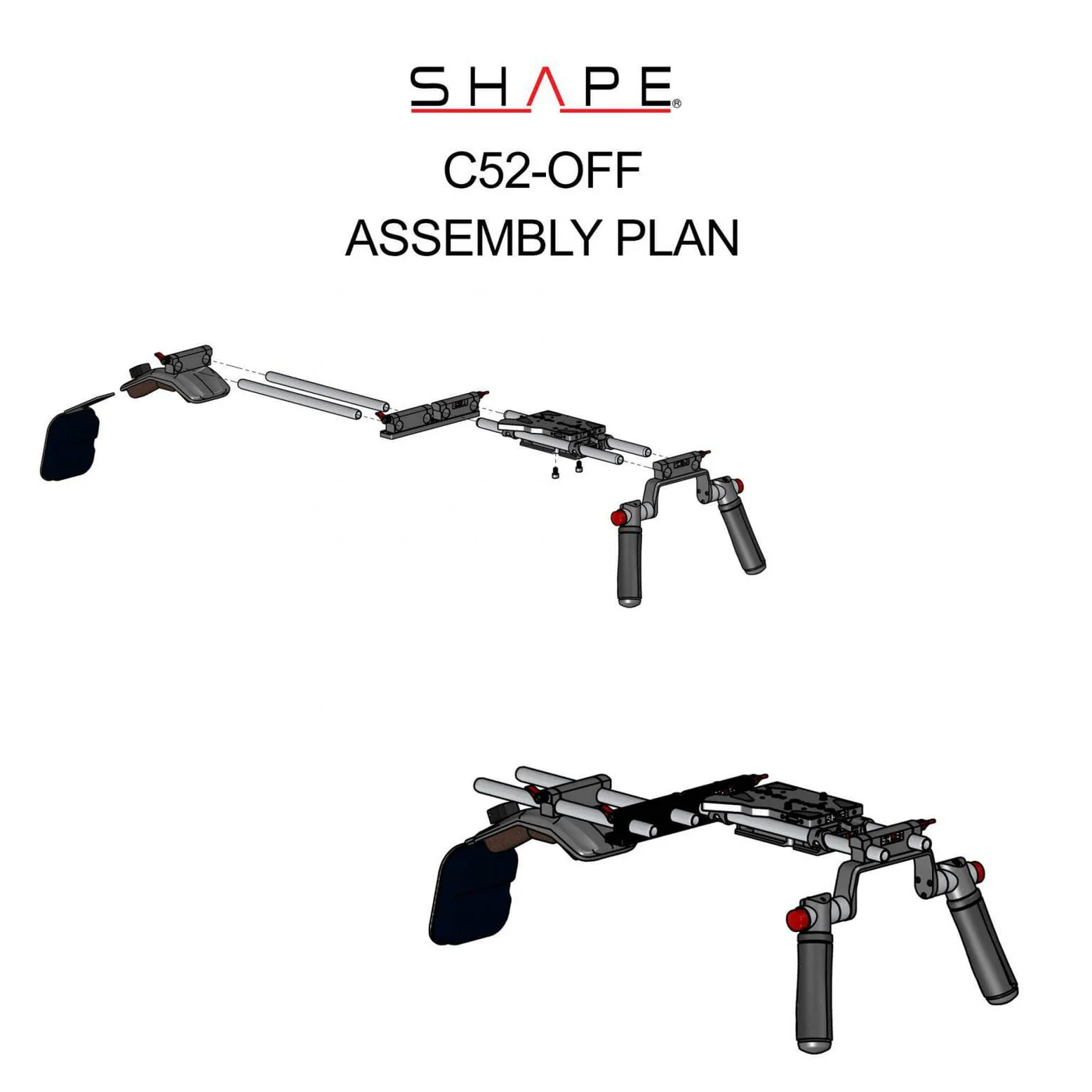 SHAPE Canon C500 Mark II, C300 Mark III Offset Rig – för filmskapare - 10