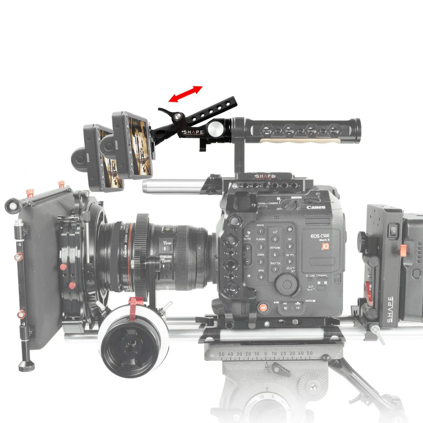 SHAPE Canon C500 Mark II, C300 Mark III Push-Button Viewfinder Mount - 5
