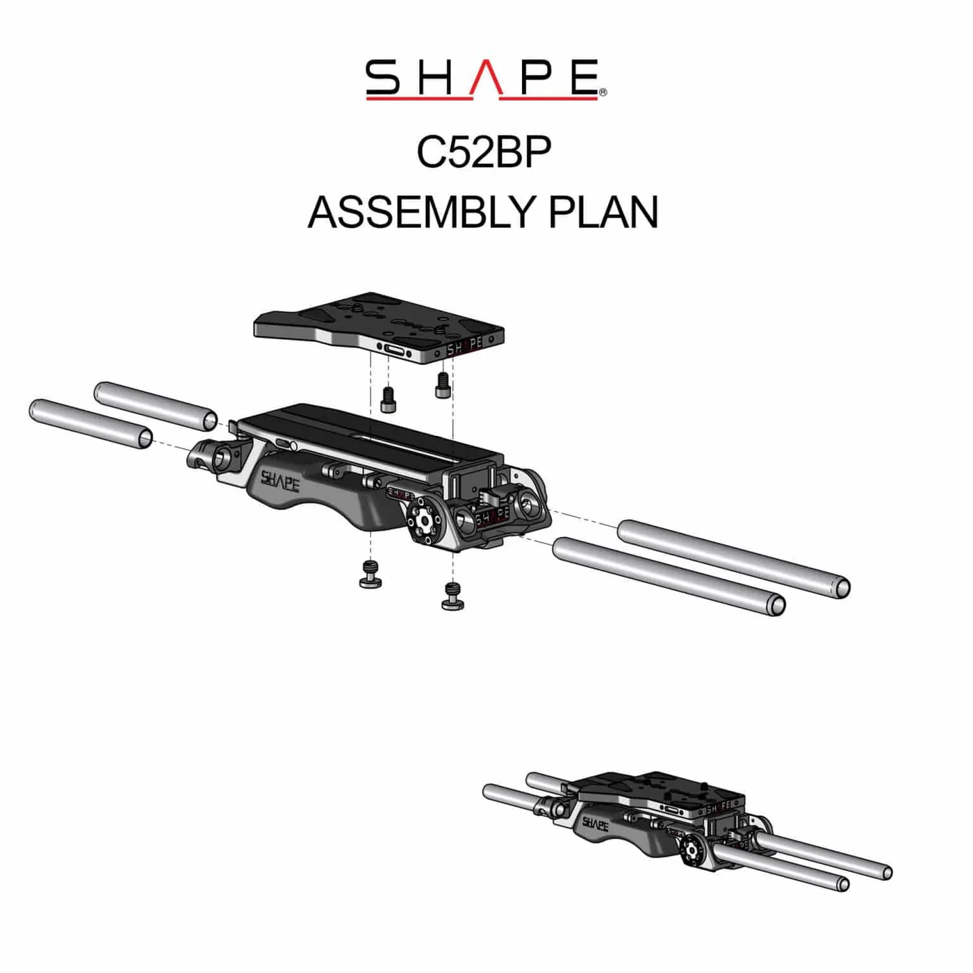 SHAPE Canon C500 Mark II, C300 Mark III V-lock Quick Release Baseplate - 7