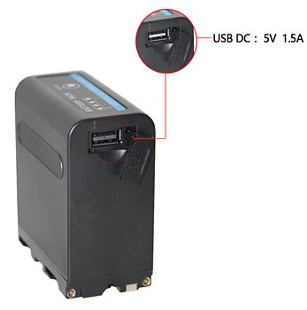 Sony Np-F980D Batteri med led indikator, och Usb