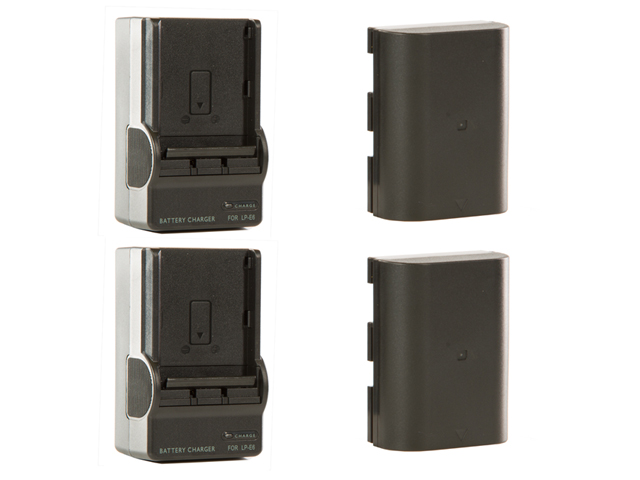 SHAPE Charger Kit: 2 Batteries LPE6 + 2 Chargers – för filmskapare
