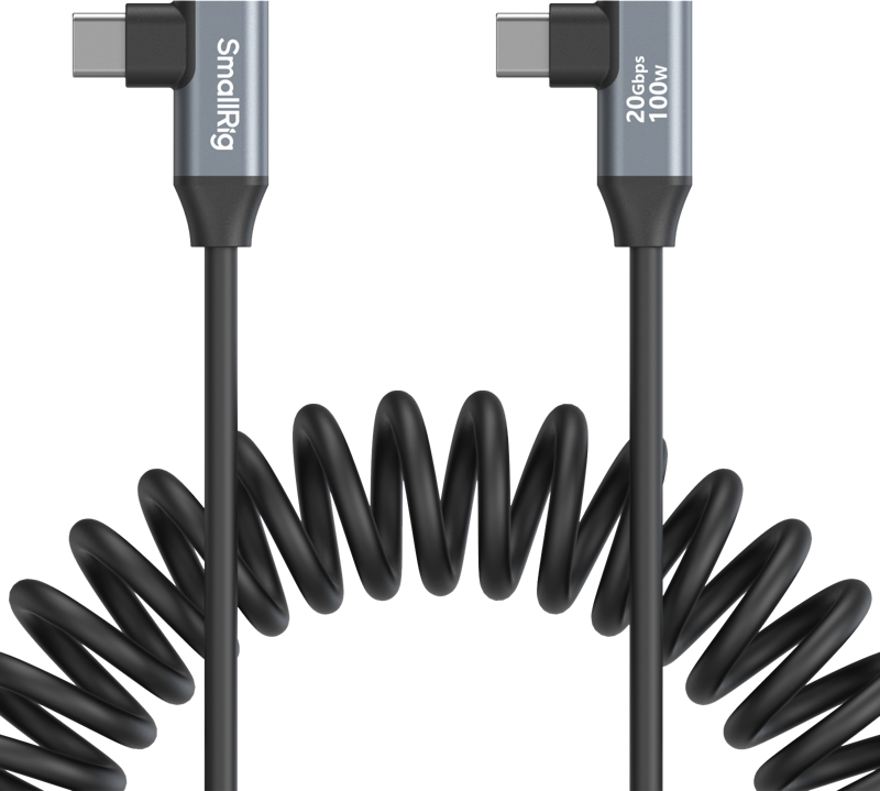 SmallRig 4793 USB-C Angled to USB-C Angled Coiled Data Cable - 2