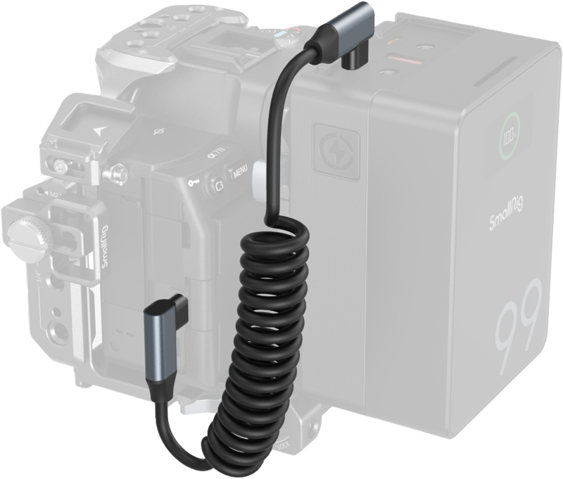 SmallRig 4793 USB-C Angled to USB-C Angled Coiled Data Cable - 3