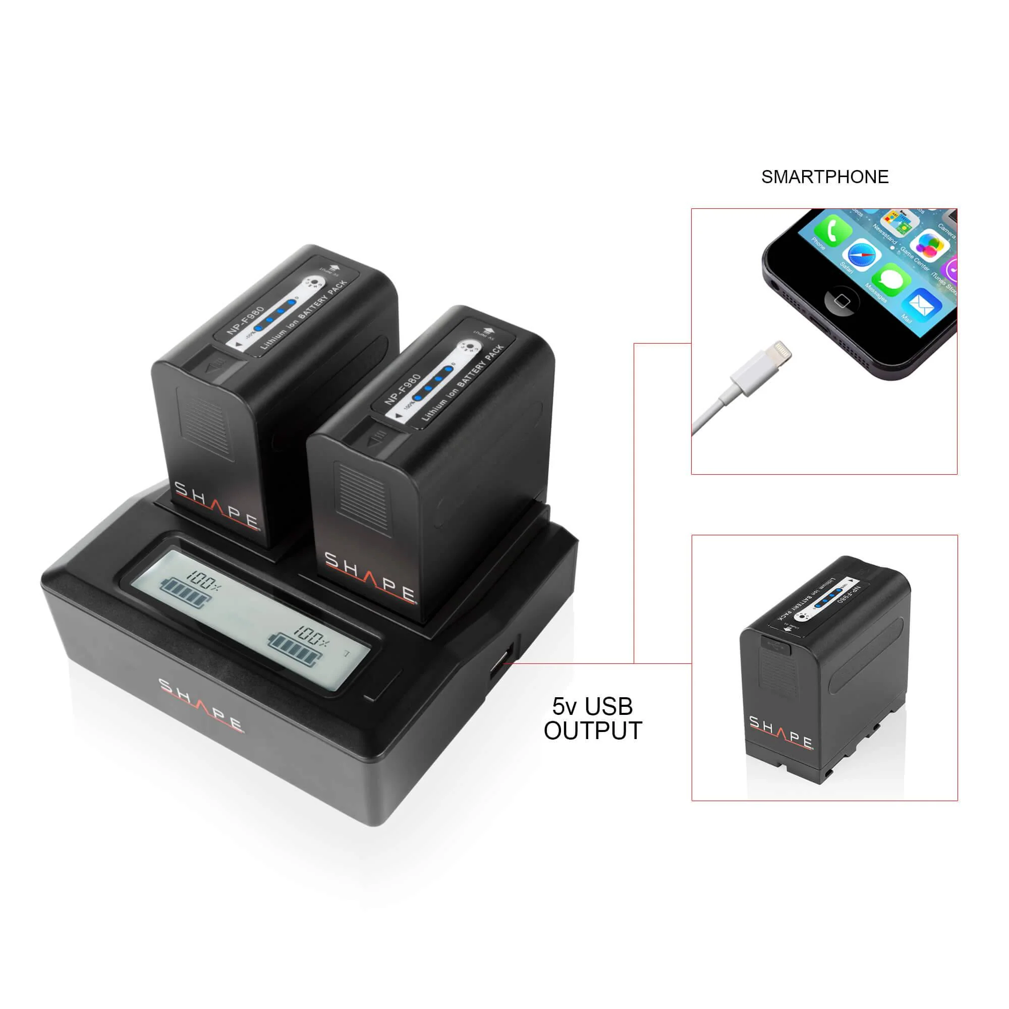 SHAPE NP-F Dual LCD Charger - 5
