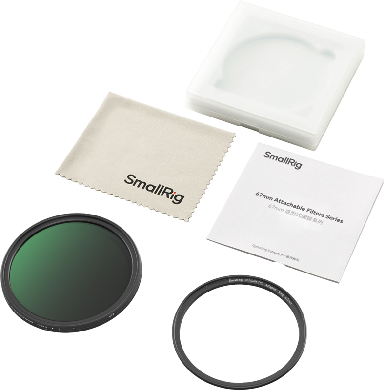 SmallRig 5170 Attachable 67mm VND Filter ND2-ND32 (1-5 Stop) & 1/4 Effect Black Mist Filter - 7