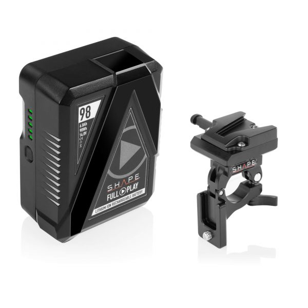 SHAPE Full Play 14.8V 98Wh Rechargeable Lithium-Ion V-Mount Battery with V-Mount Battery Dock for Clamp for 25mm Gimbal Handlebar – för filmskapare