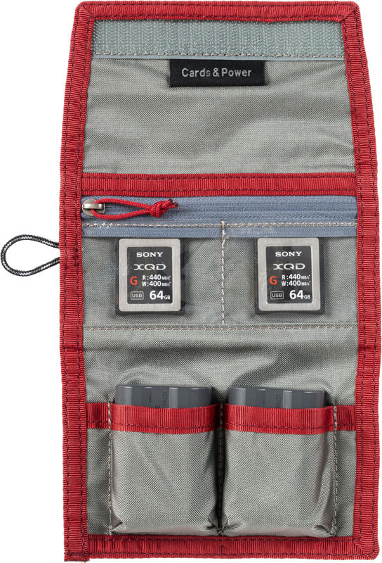 Think Tank Cards & Power Wallet (holds 2 CF/CFexpre or 4 SD/micro SD & 2 Batteries) Chili Pepper Red - 5