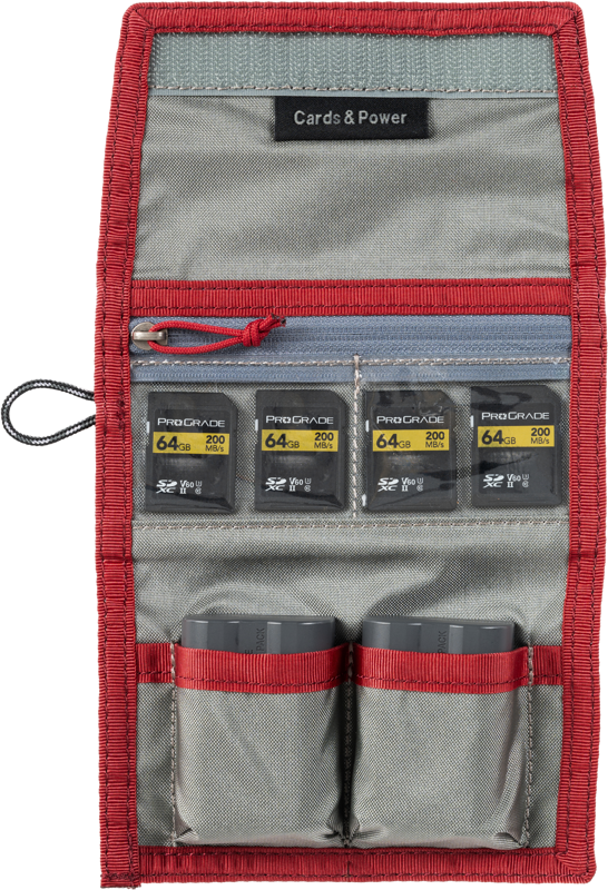 Think Tank Cards & Power Wallet (holds 2 CF/CFexpre or 4 SD/micro SD & 2 Batteries) Chili Pepper Red - 3