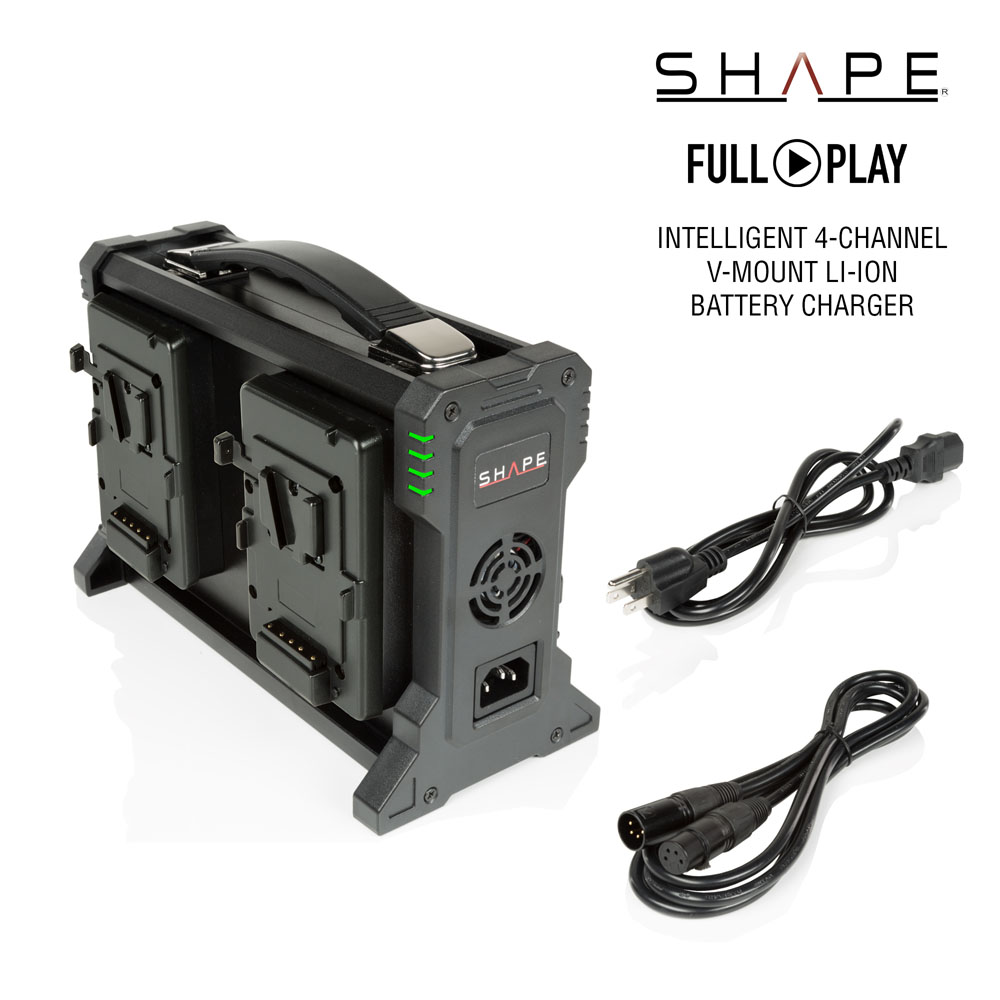 SHAPE Intelligent 4-Channel V-Mount Lithium-Ion Battery Charger – för filmskapare