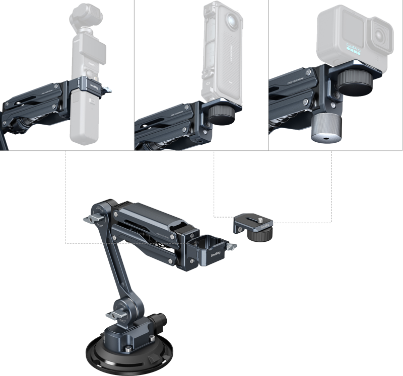 SmallRig 5123 Mini Shock Absorber Arm for DJI Osmo Pocket 3 / GoPro HERO13 / Insta360 X4 - 3
