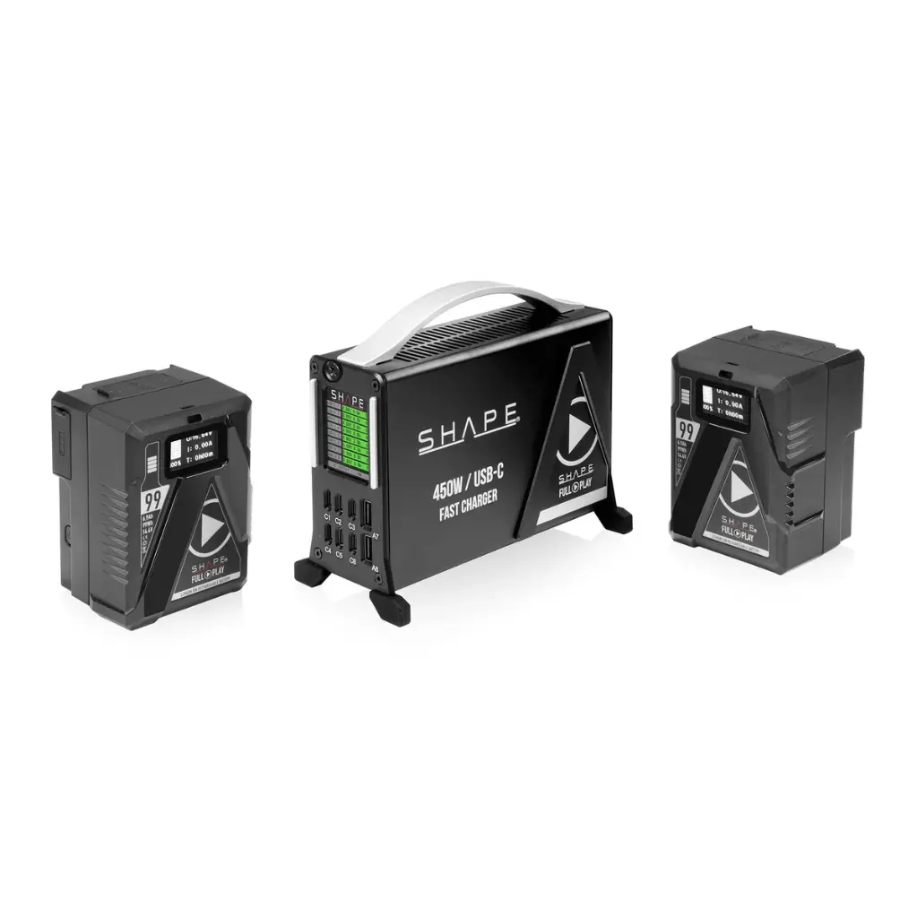 SHAPE KIT USB-C FAST CHARGER 2x Mini V-Mount 99Wh BATTERY – för filmskapare