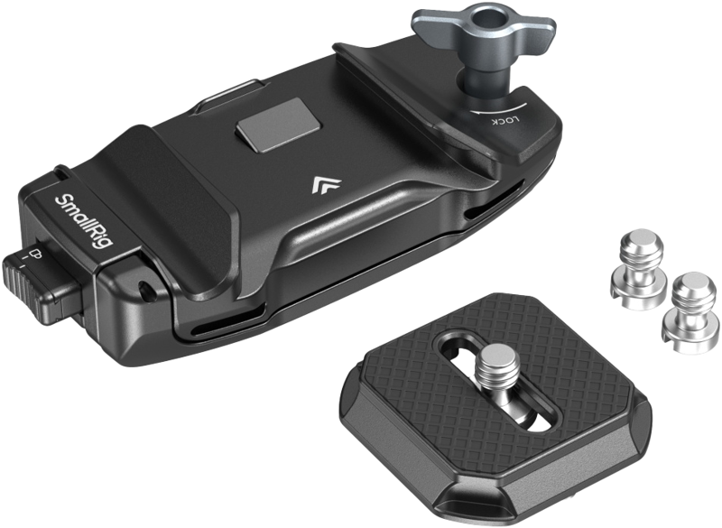 SmallRig 5053 Camera Clip with Quick Release Mount Plate Kit - 2