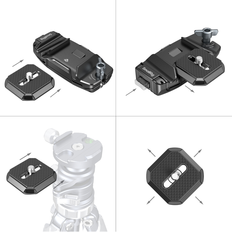 SmallRig 5053 Camera Clip with Quick Release Mount Plate Kit - 4