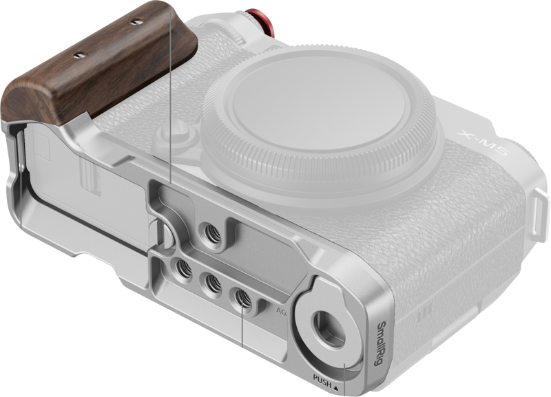 SmallRig 5261 L-Shape Mount Plate with Wooden Handle for FUJIFILM X-M5 Sliver - 4