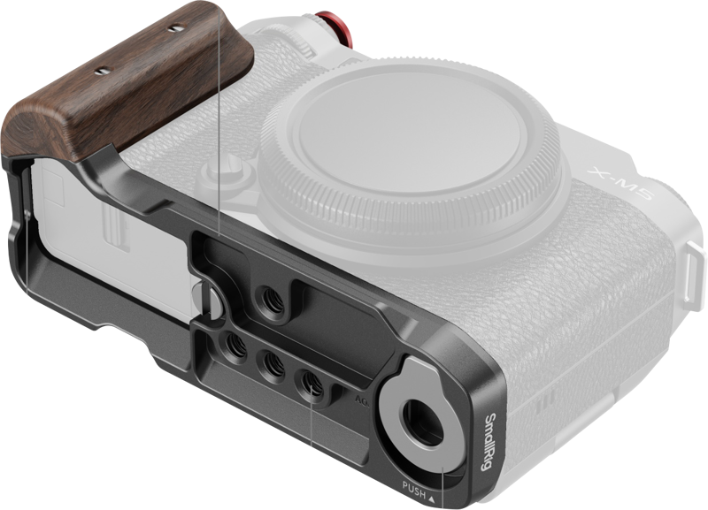 SmallRig 5260 L-Shape Mount Plate with Wooden Handle for FUJIFILM X-M5 Black - 4