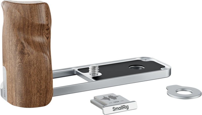SmallRig 5223 L-Shaped Mount Plate with Wooden Handle for FUJIFILM X half Silver - 2