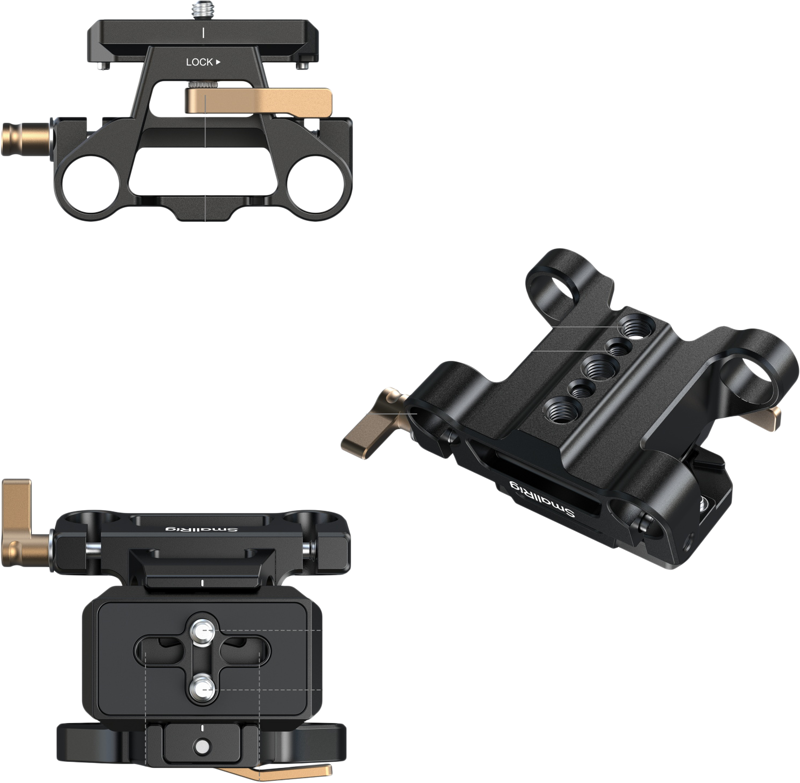 SmallRig 5365 Arca-Type Mount Plate Kit with 15mm Dual Rod Clamp - 3