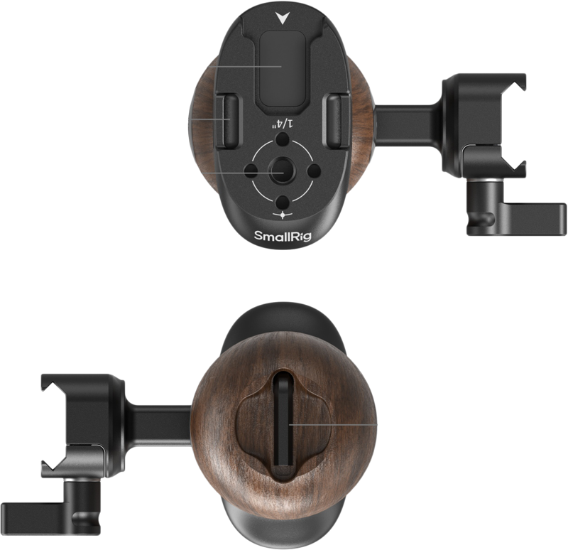 SmallRig 5239 Wooden Side Handle with NATO Clamp - 4
