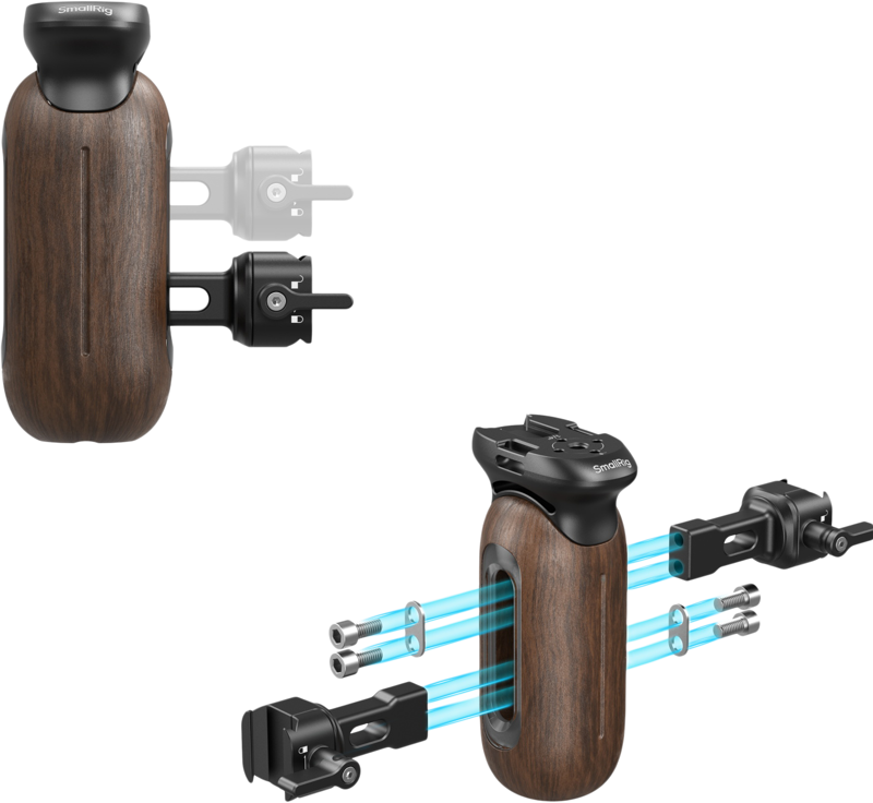 SmallRig 5239 Wooden Side Handle with NATO Clamp - 5