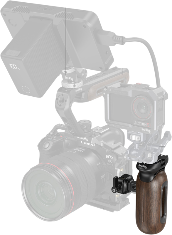 SmallRig 5239 Wooden Side Handle with NATO Clamp - 8