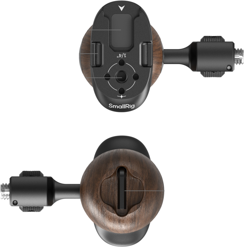SmallRig 5238 Wooden Side Handle with 1/4"-20 & 3/8''-16 ARRI Locating Screws - 4