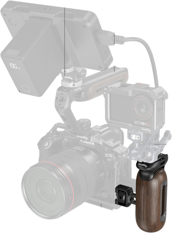 SmallRig 5238 Wooden Side Handle with 1/4"-20 & 3/8''-16 ARRI Locating Screws - 9