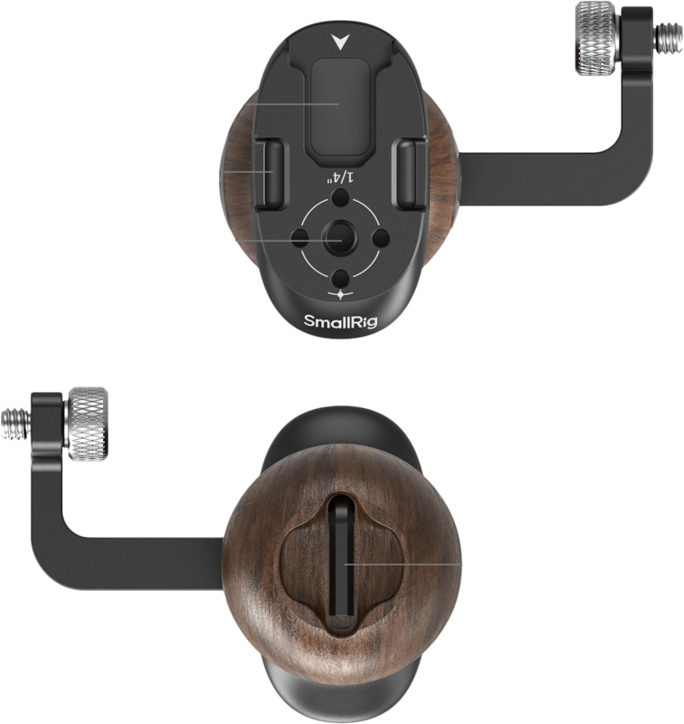 SmallRig 5237 Wooden Side Handle with 1/4"-20 Screw - 4