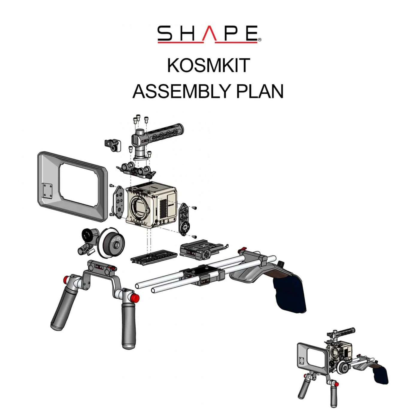 SHAPE RED Komodo shoulder mount with Matte Box and Follow Focus - 27