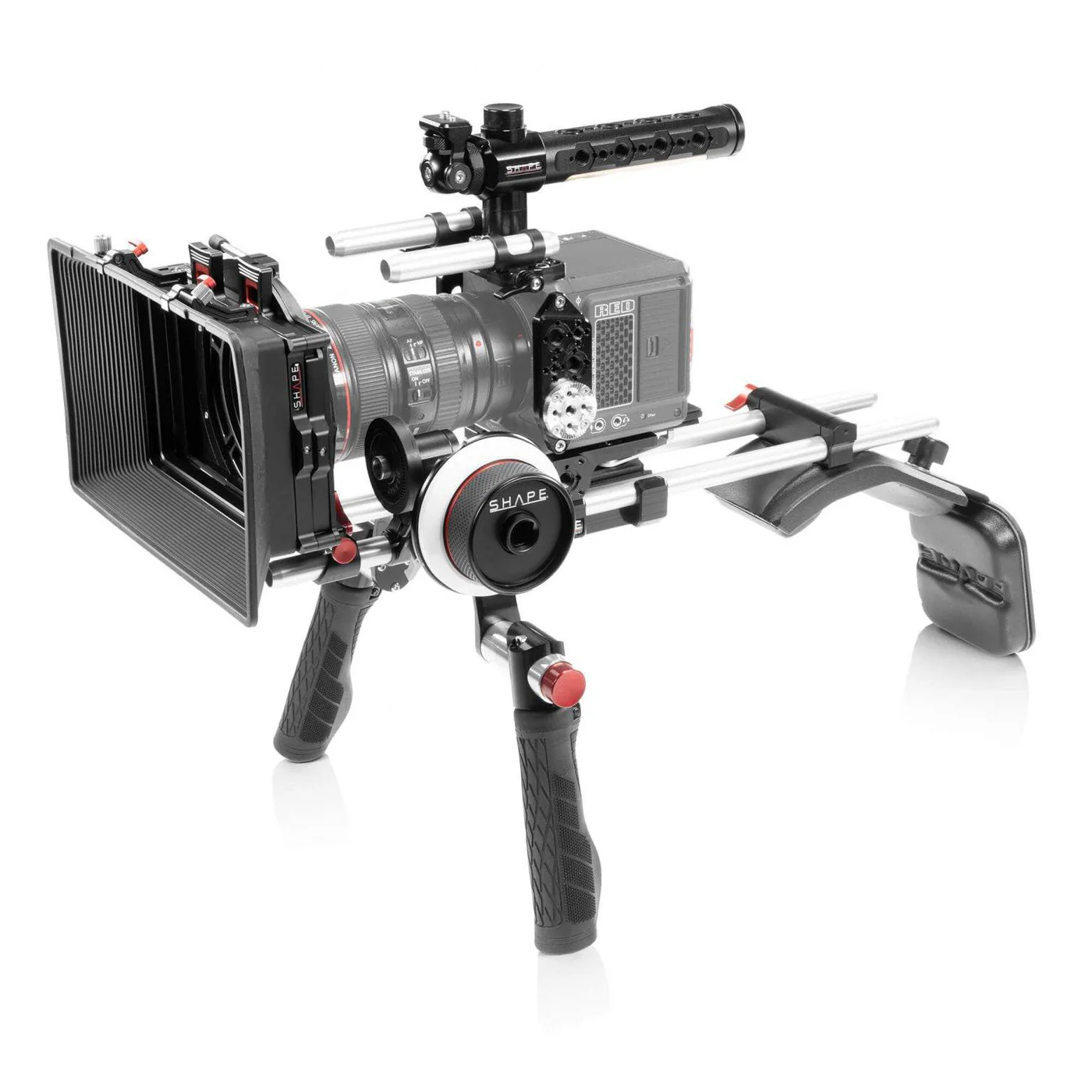 SHAPE RED Komodo shoulder mount with Matte Box and Follow Focus