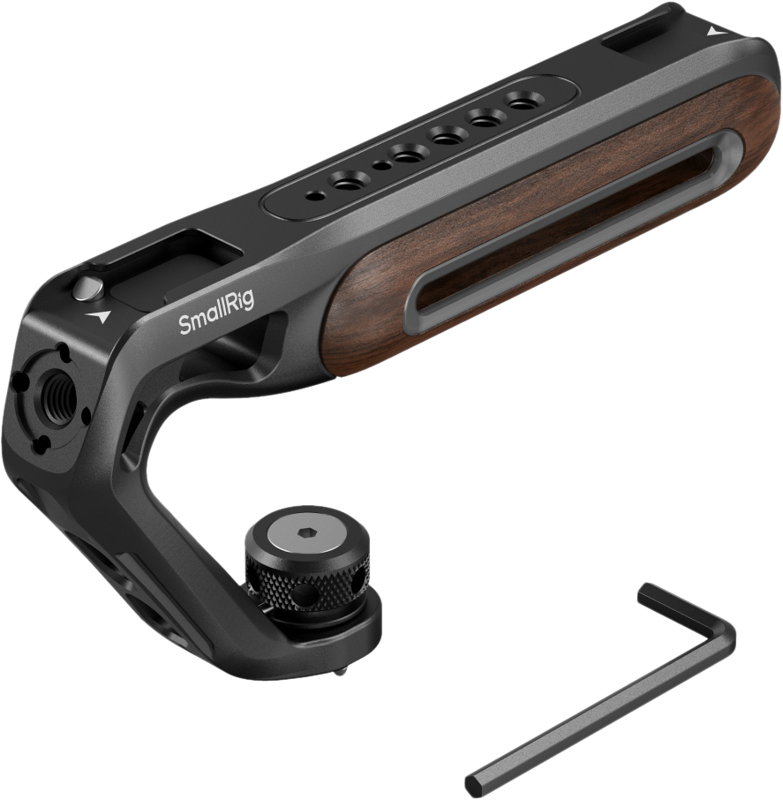 SmallRig 5252 Wooden Top Handle with 1/4''-20 and ARRI 3/8''-16 Locating Screw - 3