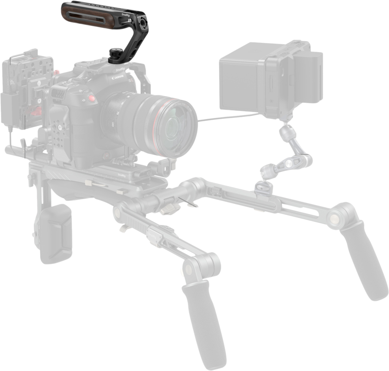 SmallRig 5252 Wooden Top Handle with 1/4''-20 and ARRI 3/8''-16 Locating Screw - 8