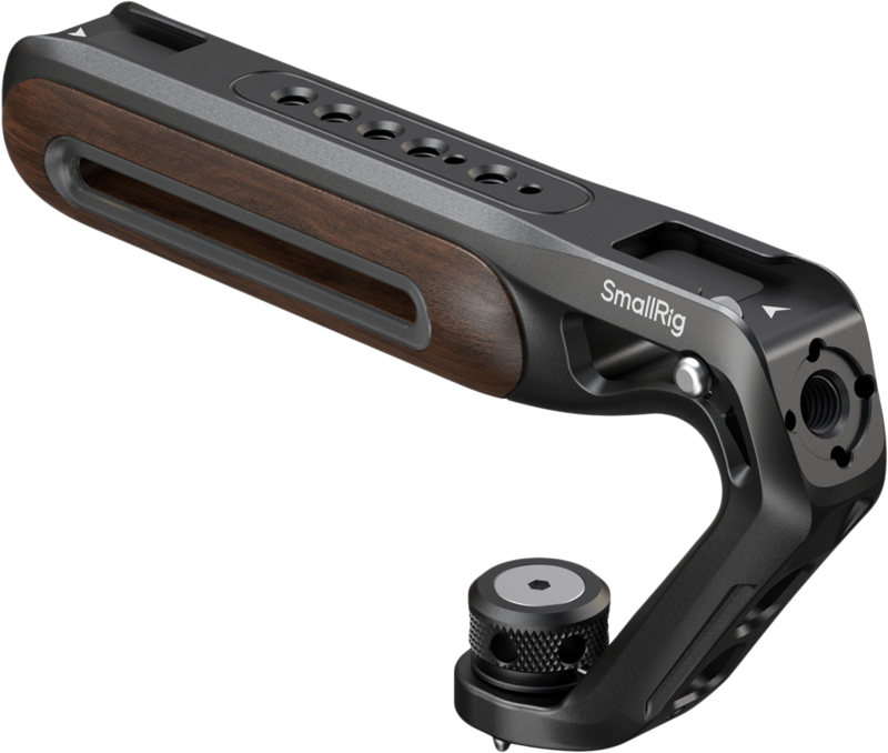SmallRig 5252 Wooden Top Handle with 1/4''-20 and ARRI 3/8''-16 Locating Screw - 2