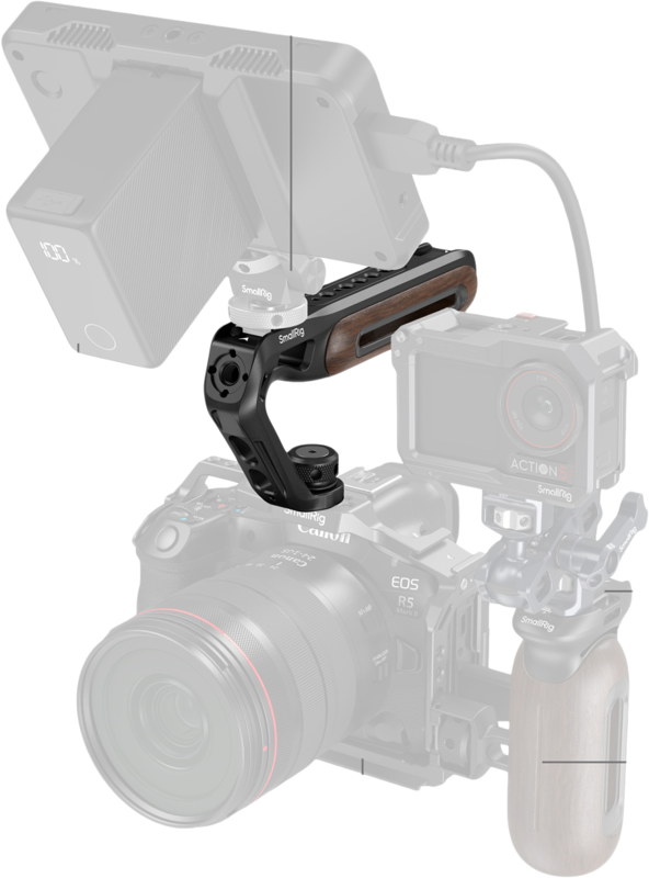 SmallRig 5252 Wooden Top Handle with 1/4''-20 and ARRI 3/8''-16 Locating Screw - 9